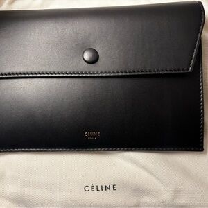 Celine Black Leather clutch